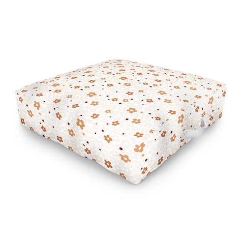 Iveta Abolina Daisy Meadow White Outdoor Floor Cushion