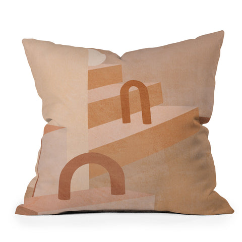 Iveta Abolina Delicious Terracotta Curves I Outdoor Throw Pillow