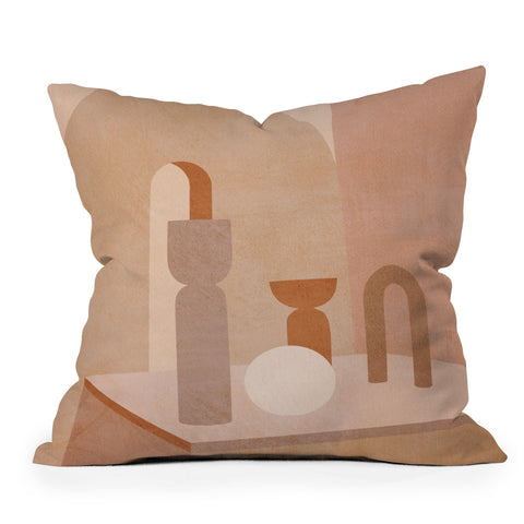 Iveta Abolina Delicious Terracotta Curves II Outdoor Throw Pillow