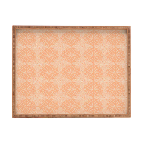Iveta Abolina Dotted Tile Coral Rectangular Tray