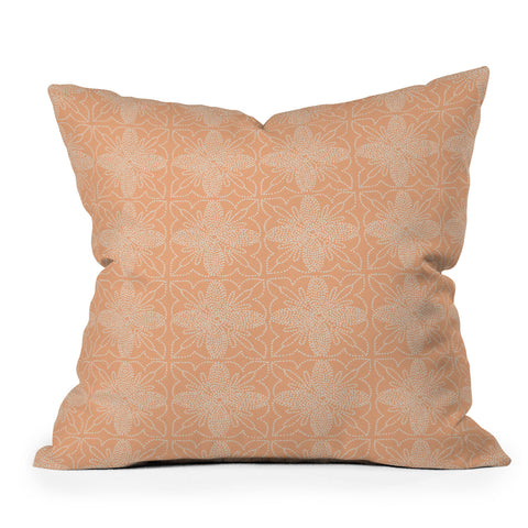 Iveta Abolina Dotted Tile Coral Throw Pillow