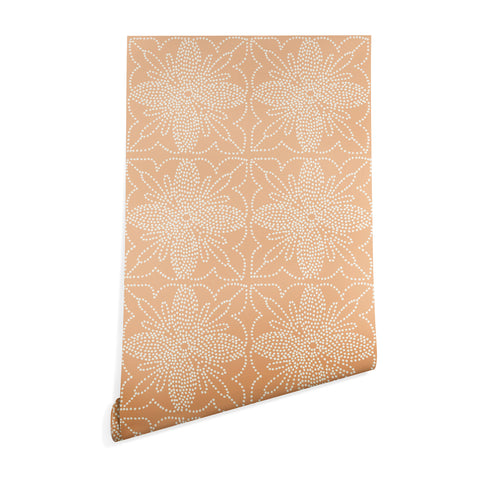 Iveta Abolina Dotted Tile Coral Wallpaper