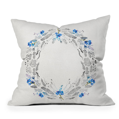 Iveta Abolina Dreamland Blue Outdoor Throw Pillow