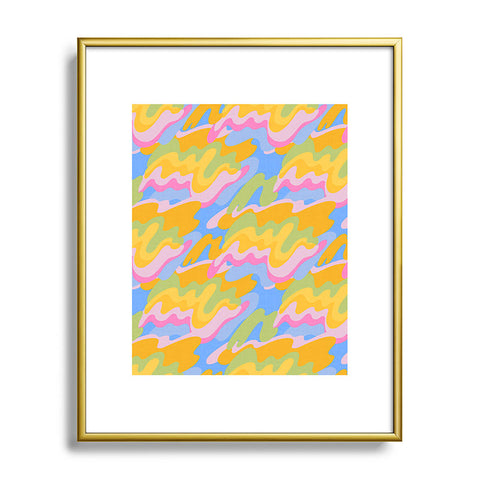 Iveta Abolina Eclectic Waves Azure Blue Metal Framed Art Print