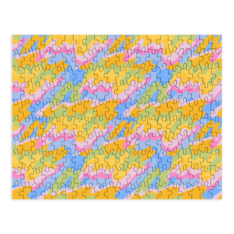 Iveta Abolina Eclectic Waves Azure Blue Puzzle