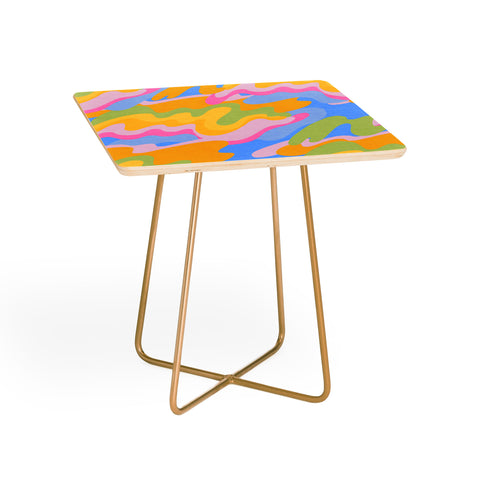 Iveta Abolina Eclectic Waves Azure Blue Side Table