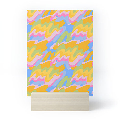 Iveta Abolina Eclectic Waves Azure Blue Mini Art Print