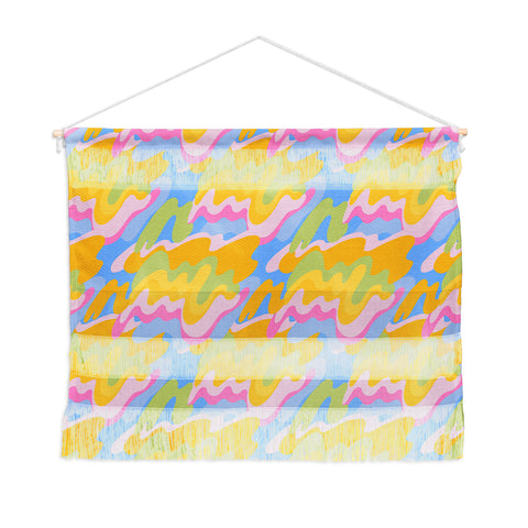 Iveta Abolina Eclectic Waves Azure Blue Wall Hanging Landscape