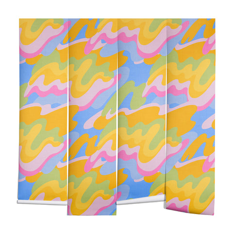 Iveta Abolina Eclectic Waves Azure Blue Wall Mural