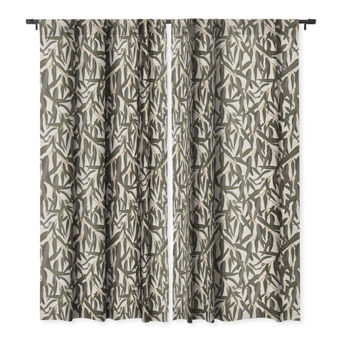 Iveta Abolina Eucalyptus Leaves Cream Blackout Window Curtain