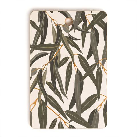 Iveta Abolina Eucalyptus Leaves Cream Cutting Board Rectangle