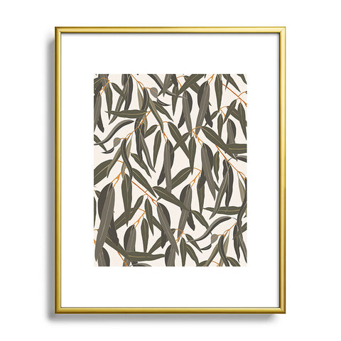 Iveta Abolina Eucalyptus Leaves Cream Metal Framed Art Print