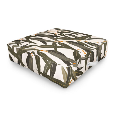 Iveta Abolina Eucalyptus Leaves Cream Outdoor Floor Cushion
