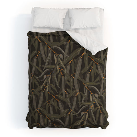 Iveta Abolina Eucalyptus Leaves Deep Olive Comforter