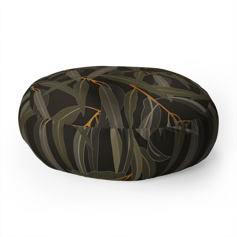 Iveta Abolina Eucalyptus Leaves Deep Olive Floor Pillow Round