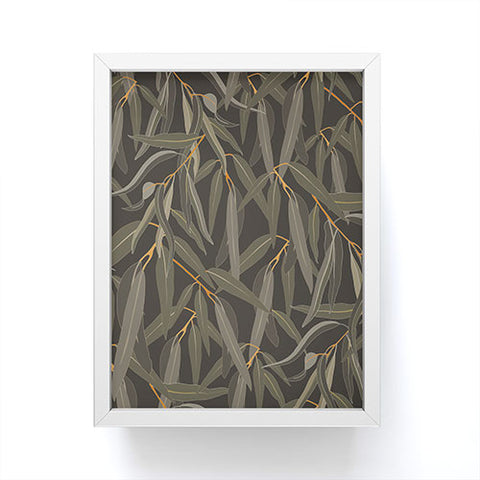 Iveta Abolina Eucalyptus Leaves Deep Olive Framed Mini Art Print