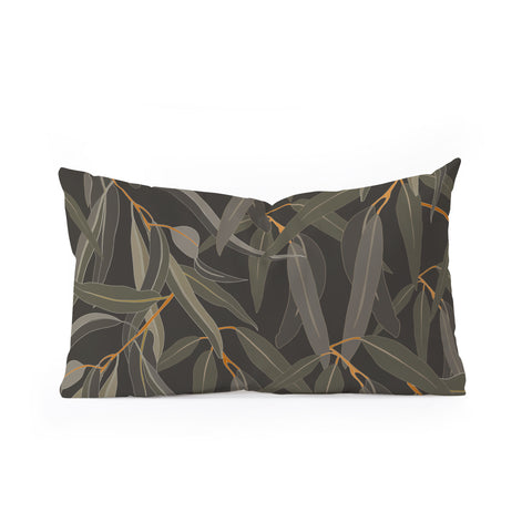 Iveta Abolina Eucalyptus Leaves Deep Olive Oblong Throw Pillow
