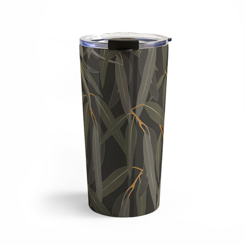 Iveta Abolina Eucalyptus Leaves Deep Olive Travel Mug