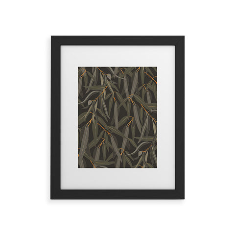 Iveta Abolina Eucalyptus Leaves Deep Olive Framed Art Print