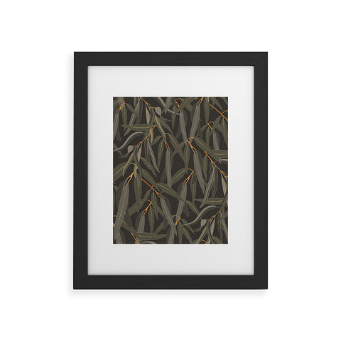 Iveta Abolina Eucalyptus Leaves Deep Olive Framed Art Print