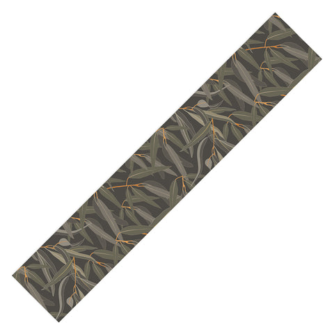 Iveta Abolina Eucalyptus Leaves Deep Olive Table Runner