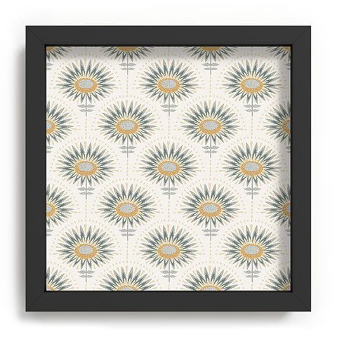 Iveta Abolina Fan Floral Teal Recessed Framing Square