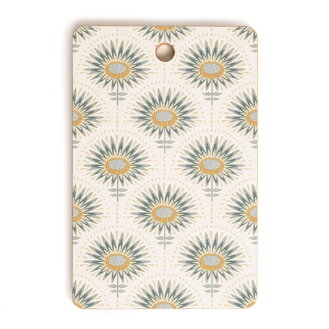 Iveta Abolina Fan Floral Teal Cutting Board Rectangle