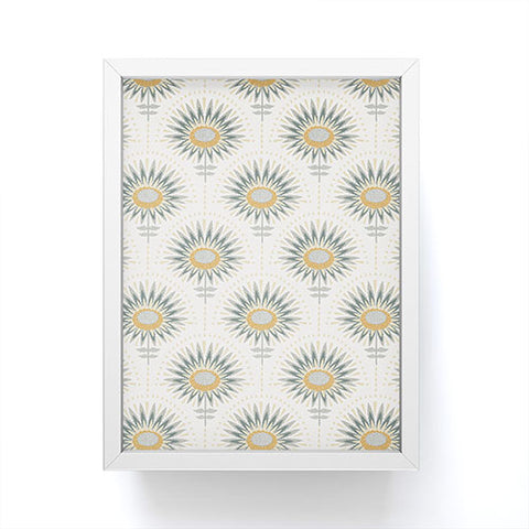 Iveta Abolina Fan Floral Teal Framed Mini Art Print