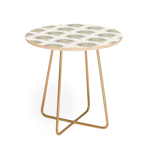 Iveta Abolina Fan Floral Teal Round Side Table