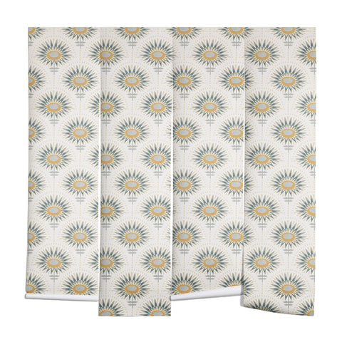 Iveta Abolina Fan Floral Teal Wall Mural