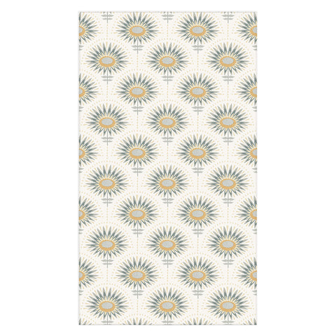 Iveta Abolina Fan Floral Teal Tablecloth