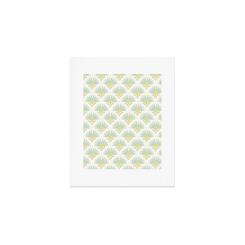 Iveta Abolina Fan Florals Aqua Yellow Art Print
