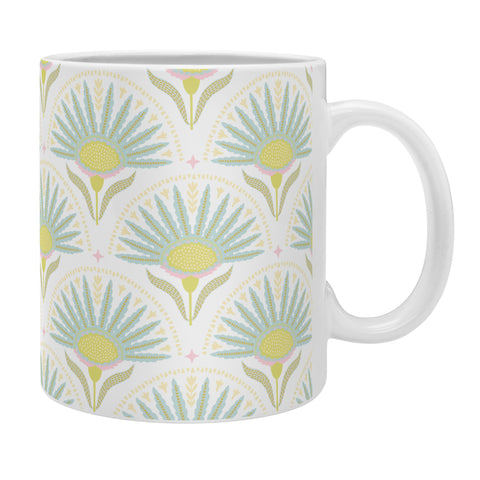 Iveta Abolina Fan Florals Aqua Yellow Coffee Mug