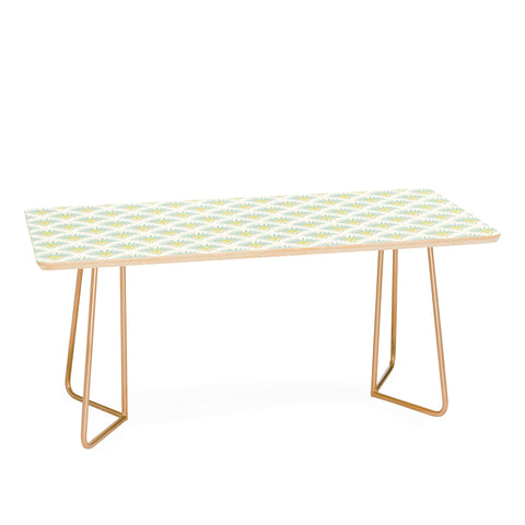 Iveta Abolina Fan Florals Aqua Yellow Coffee Table