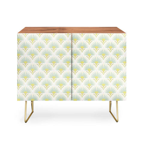 Iveta Abolina Fan Florals Aqua Yellow Credenza