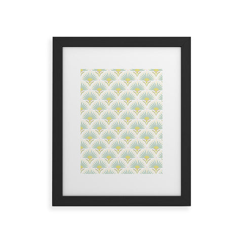 Iveta Abolina Fan Florals Aqua Yellow Framed Art Print
