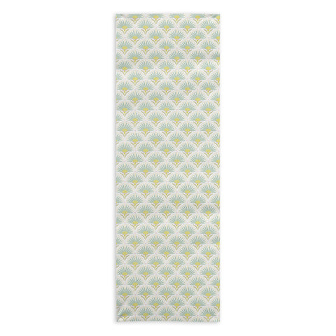 Iveta Abolina Fan Florals Aqua Yellow Yoga Towel