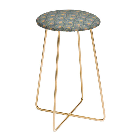Iveta Abolina Fan Florals Green Counter Stool