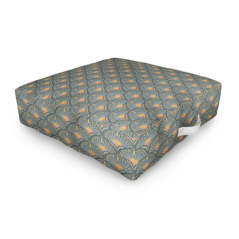 Iveta Abolina Fan Florals Green Outdoor Floor Cushion