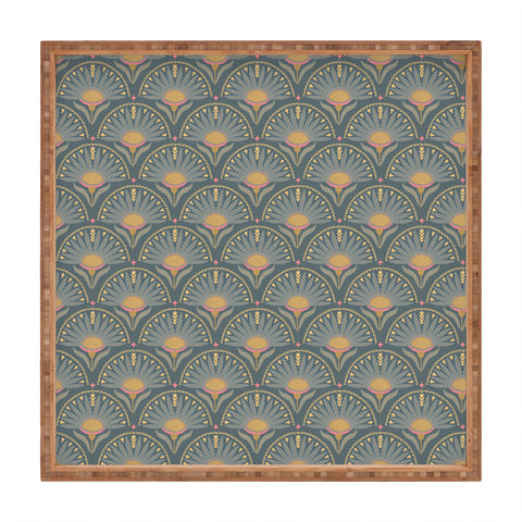 Iveta Abolina Fan Florals Green Square Tray