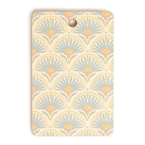 Iveta Abolina Fan Florals Yellow Cutting Board Rectangle