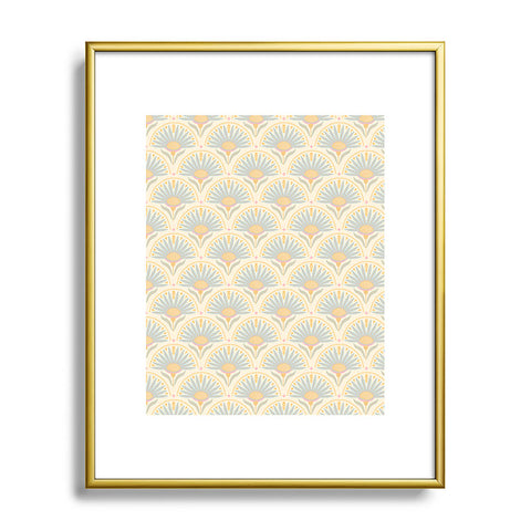 Iveta Abolina Fan Florals Yellow Metal Framed Art Print