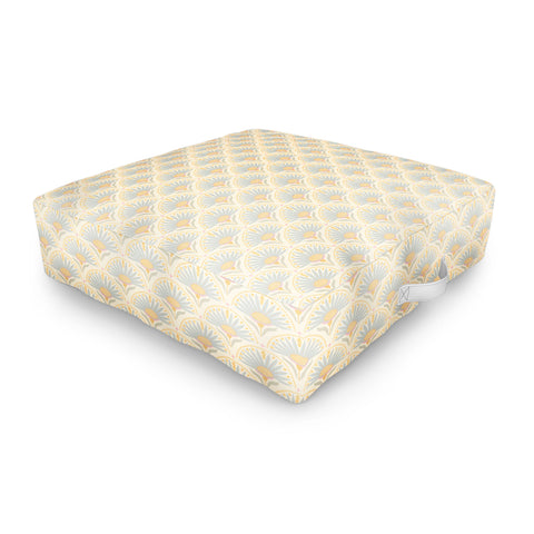 Iveta Abolina Fan Florals Yellow Outdoor Floor Cushion