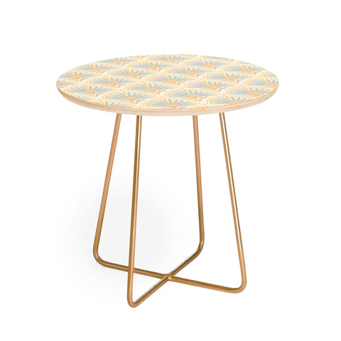 Iveta Abolina Fan Florals Yellow Round Side Table