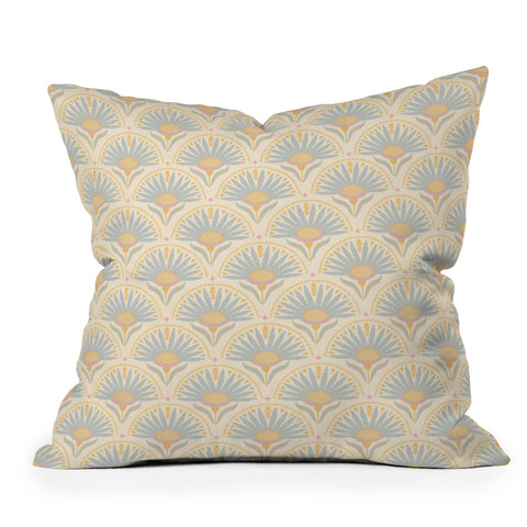 Iveta Abolina Fan Florals Yellow Throw Pillow