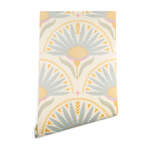 Iveta Abolina Fan Florals Yellow Wallpaper