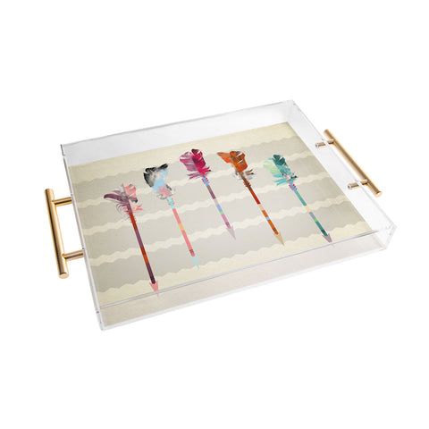 Iveta Abolina Feathered Arrows Acrylic Tray