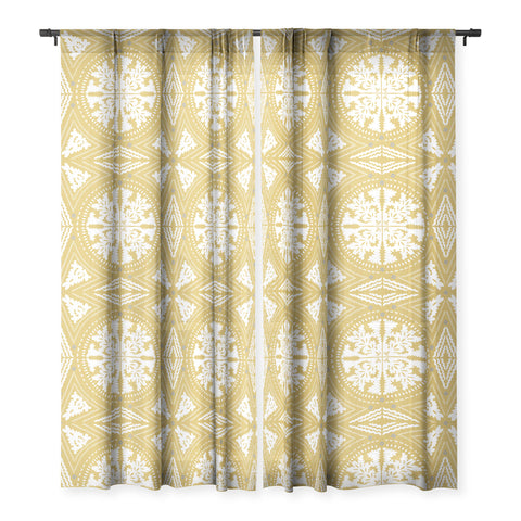 Iveta Abolina Floral Dijon Light Sheer Window Curtain