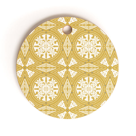 Iveta Abolina Floral Dijon Light Cutting Board Round