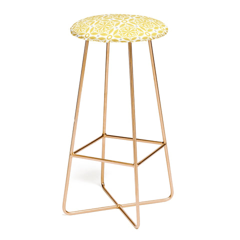 Iveta Abolina Floral Dijon White Bar Stool